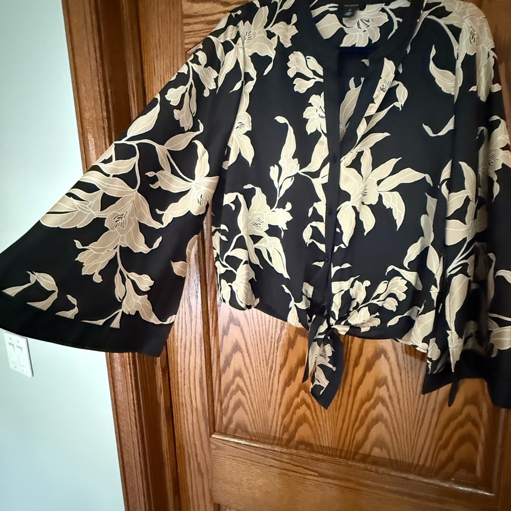 Floral Black and Cream Women's Jacket